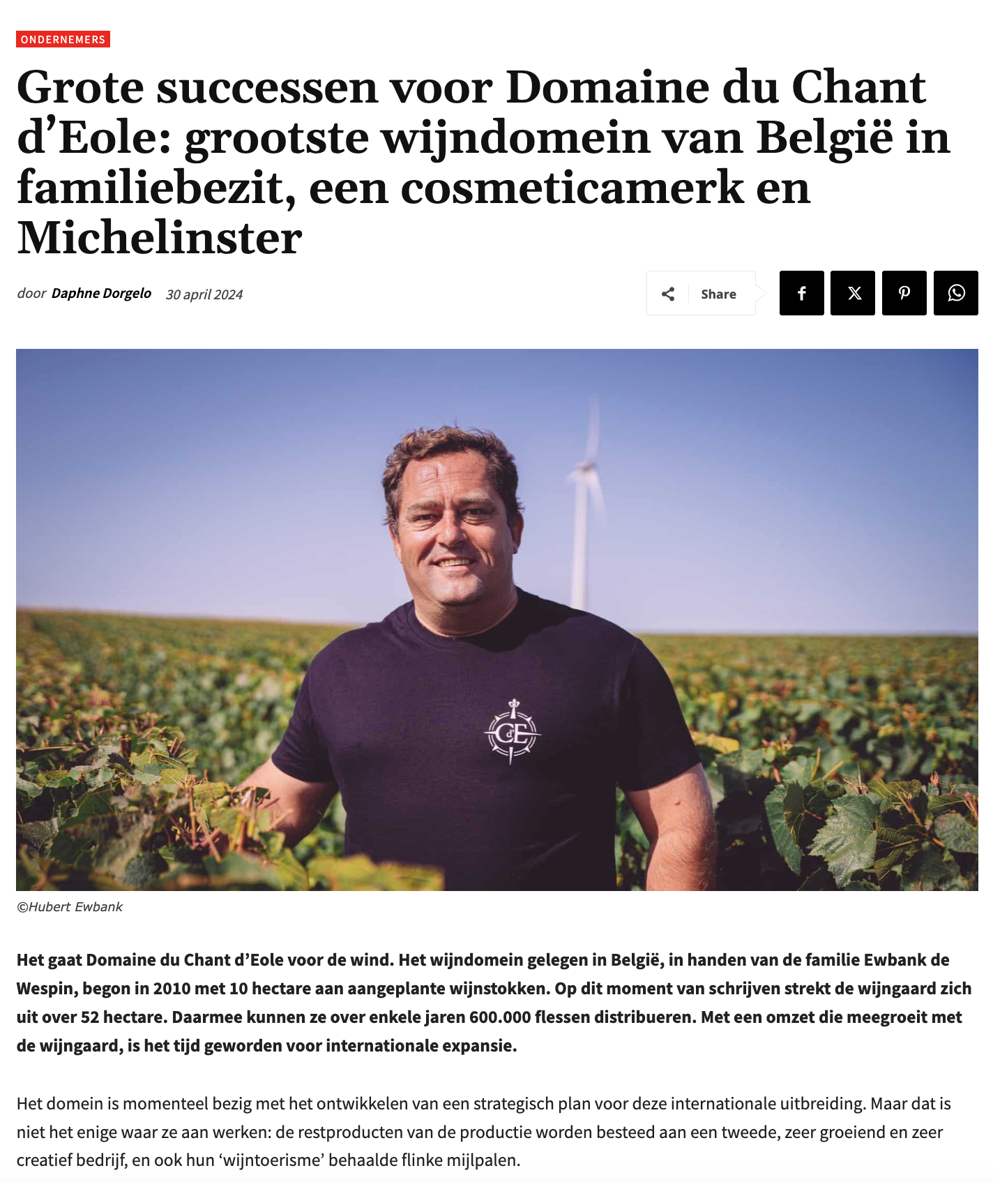 Domaine du Chant d’Eole – successen