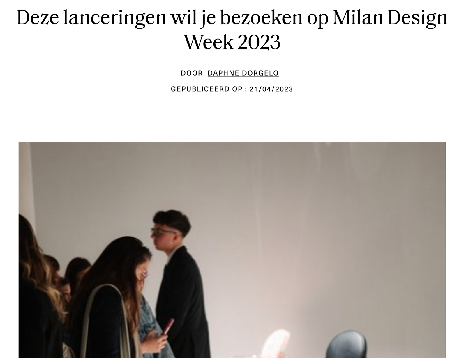 Milan Design Week - Elle Artikel