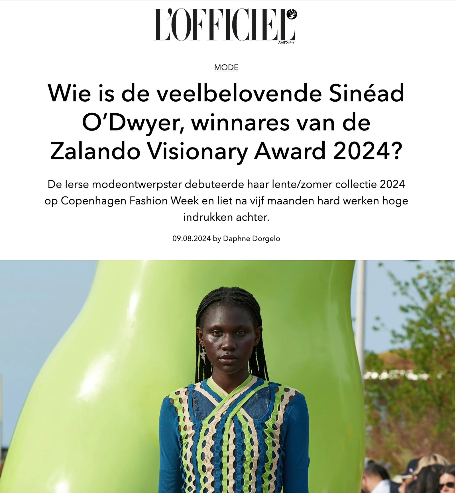 Sinead O'Dwyer - L'Officiel Artikel