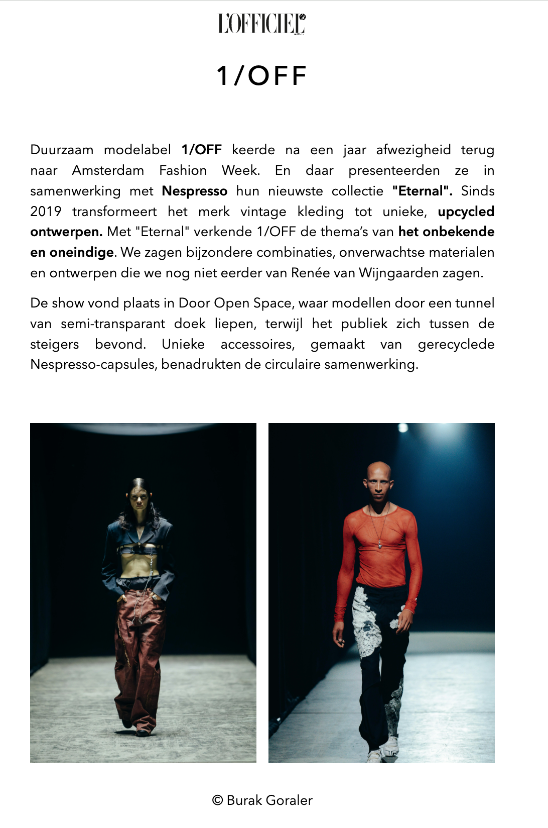 Amsterdam Fashion Week - L'Officiel Artikel